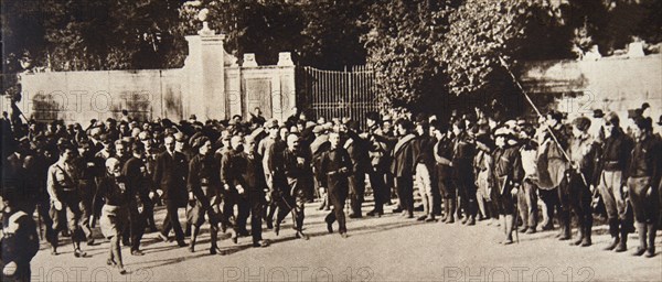 Mussolini leading a march through Rome, Italy, 1922. Artist: Unknown