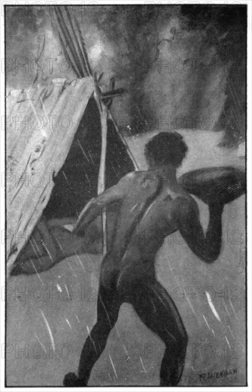 'Mirram crept silently to the gunyah', 1923. Artist: Raymond Wenban