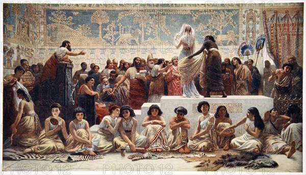 'The Babylonian Marriage Market', 1915.  Artist: Ernest Wellcousins