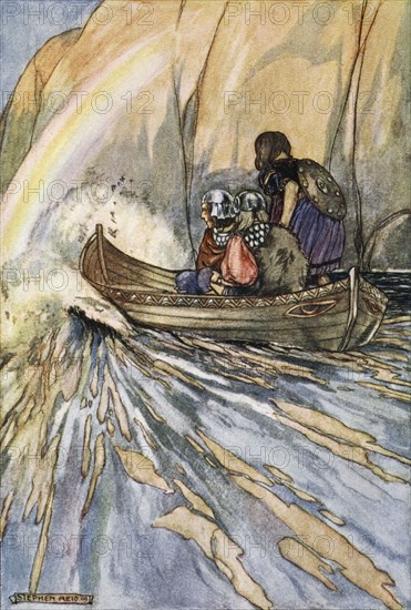 'Bear us swiftly, Boat of Mananan, to the Garden of Hesperides', c1910.  Artist: Stephen Reid