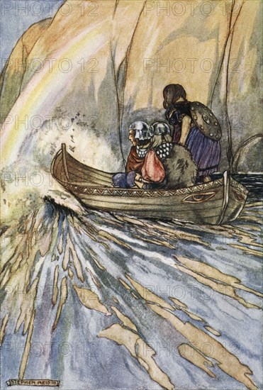 'Bear us swiftly, Boat of Mananan, to the Garden of Hesperides', c1910. Artist: Stephen Reid
