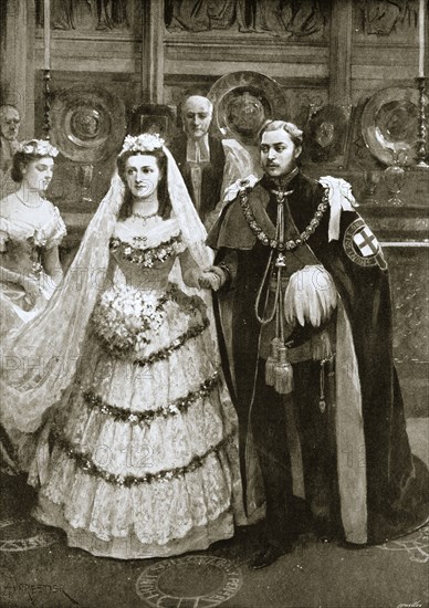 The marriage of the Prince of Wales and Princess Alexandra of Denmark, Windsor, 1863 (1901). Artist: Unknown
