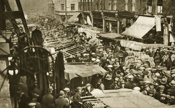 Petticoat Lane Market on Middlesex Street, London, c1920s-c1930s(?). Artist: Unknown