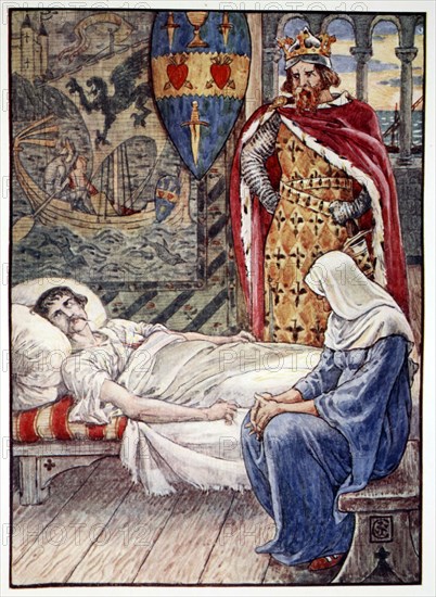 'The Witch gives Advice as to Sir Tristram's Wound', 1911. Artist: Unknown