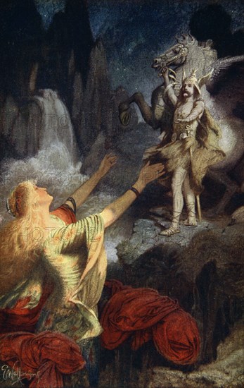 'Helgi Hundingsbane returns to Valhalla', 1890.  Artist: James Doyle Penrose