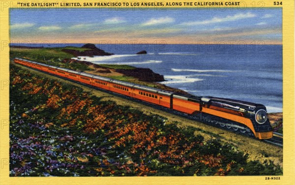 'The Daylight' Limited, San Francisco to Los Angeles, along the California Coast, 1942. Artist: Unknown