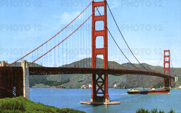 San Francisco's Golden Gate Bridge, California, USA, 1957. Artist: Unknown