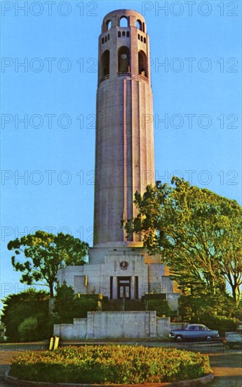 Coit Tower, Telegraph Hill, San Francisco, California, USA, 1957. Artist: Unknown