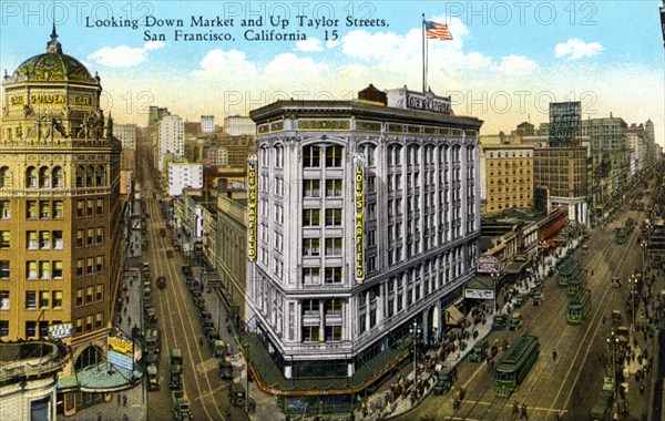 Market and Taylor Streets, San Francisco, California, USA, 1926. Artist: Unknown