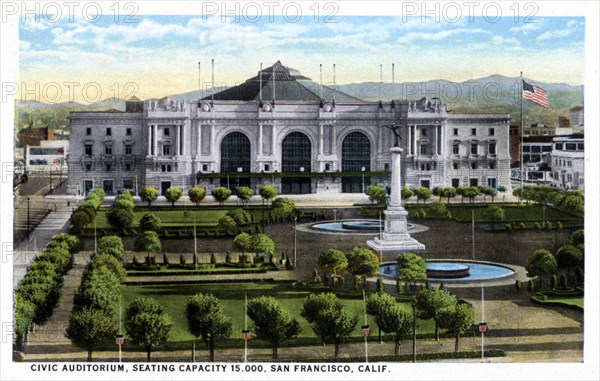 Civic Auditorium, San Francisco, California, USA, 1921. Artist: Unknown