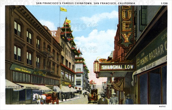 'San Francisco's Famous Chinatown, San Francisco, California', USA, postcard, 1921. Artist: Unknown