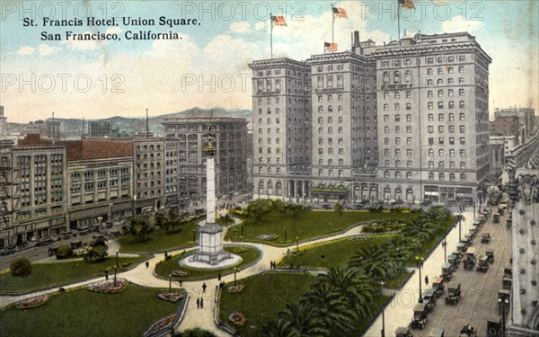 St Francis Hotel, Union Square, San Francisco, California, USA, 1922. Artist: Unknown