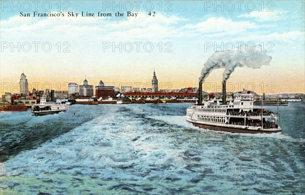 San Francisco's skyline from the Bay, California, USA, 1922. Artist: Unknown