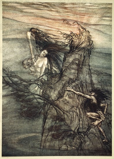 'Mock away! Mock! The Nibelung makes for your toy!', 1910.  Artist: Arthur Rackham