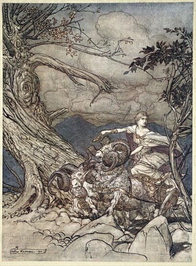 'Fricka approaches in anger', 1910.  Artist: Arthur Rackham