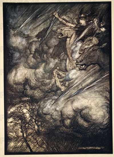 'The ride of the Valkyries', 1910.  Artist: Arthur Rackham