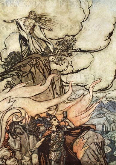 'Siegfried leaves Brunnhilde in search of adventure', 1924.  Artist: Arthur Rackham