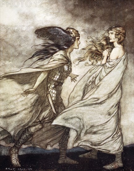 'The ring upon thy hand - ..ah be implored! For Wotan fling it away!', 1924.  Artist: Arthur Rackham