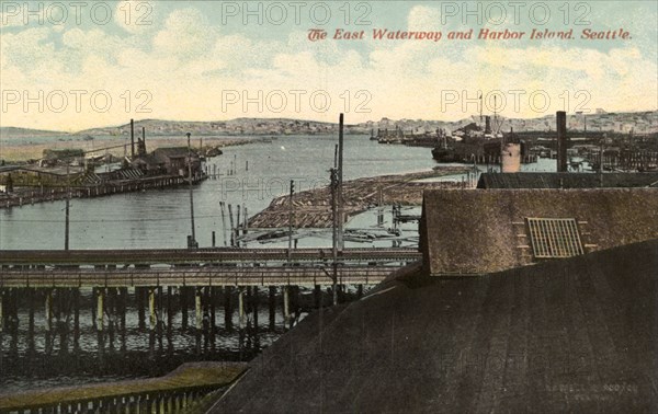 East Waterway and Harbor Island, Seattle, Washington, USA, 1911. Artist: Unknown