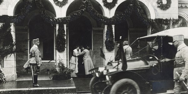 Archduke Franz Ferdinand of Austria arriving at his hotel in Sarajevo, 28 June 1914. Artist: Unknown
