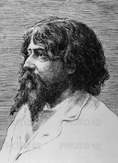 Alphonse Daudet, French author, 1888. Artist: F Courbon