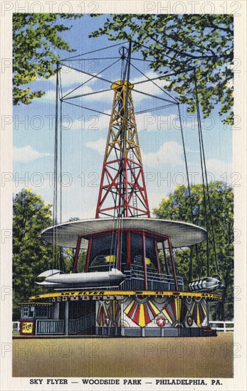 Sky Flyer ride, Woodside Park, Philadelphia, Pennsylvania, USA, 1947. Artist: Unknown