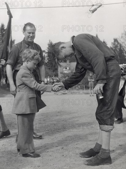 Crown Prince Carl Gustaf of Sweden at a prize-giving ceremony, Stockholm, Sweden, 1953. Artist: Unknown