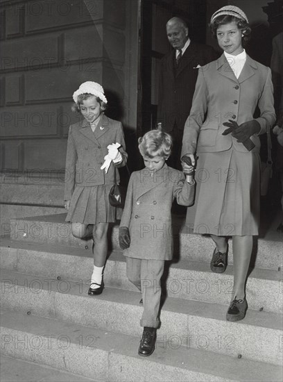 Crown Prince Carl Gustaf of Sweden and his sisters, 2 September 1952. Artist: Unknown