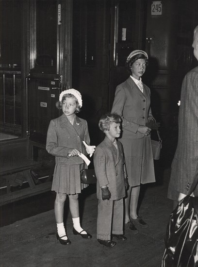 Crown Prince Carl Gustaf of Sweden and his sisters, 2 September 1952. Artist: Unknown