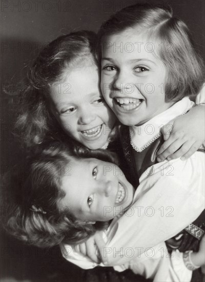 Princesses Desiree, Birgitta and Margaretha of Sweden, Haga Castle, Stockholm, 1943. Artist: Karl Sandels