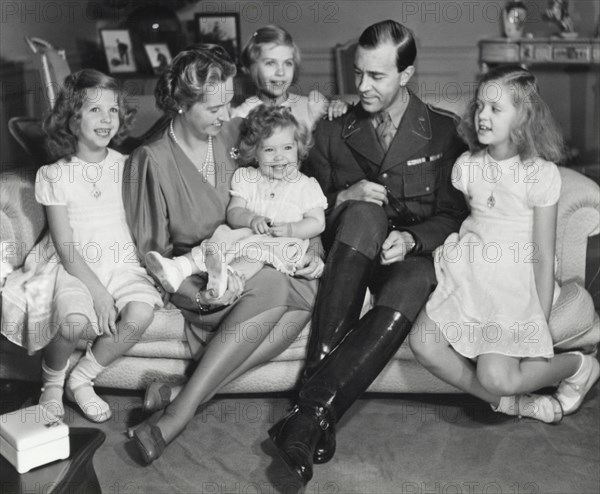 Royal family portrait at Haga Castle, Stockholm, Sweden, c1945.  Artist: Karl Sandels