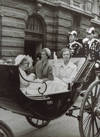 Princesses Desiree, Margareta and Birgitta of Swden, Stockholm, 1951. Artist: Unknown