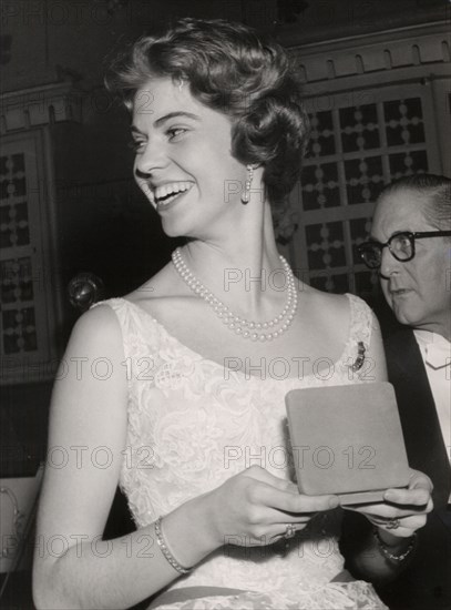 Princess Margaretha of Sweden at a gala dinner, Grand Hotel, Stockholm, 28 February 1958. Artist: Unknown