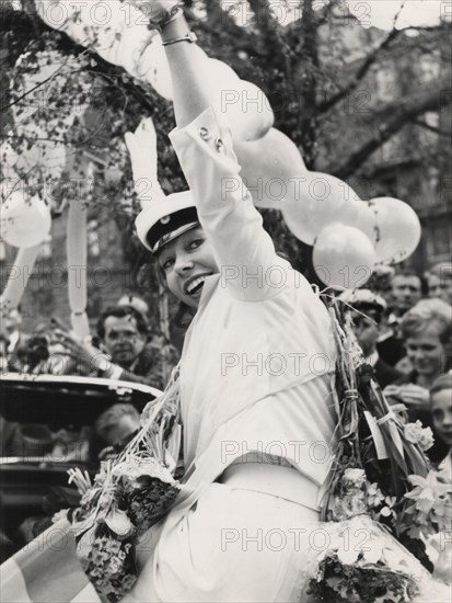 Princess Christina of Sweden celebrates passing her A-levels, 1963. Artist: Unknown