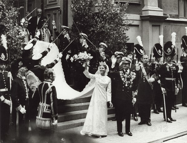 The wedding of Silvia Sommerlath and King Carl XVI Gustaf of Sweden, Stockholm, 19 June 1976. Artist: Unknown