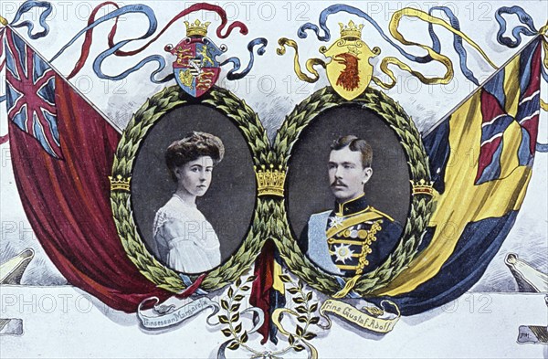 Crown Prince Gustaf VI Adolf of Sweden and Crown Princess Margaret, 1905. Artist: Unknown