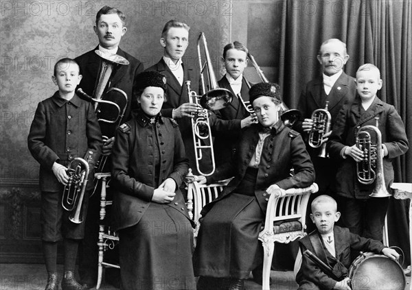 Salvation Army musicians, Landskrona, Sweden, c1910. Artist: Unknown