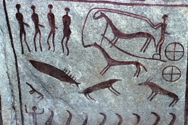 Bronze Age rock carvings, Kivik, Scania, Sweden. Artist: Unknown