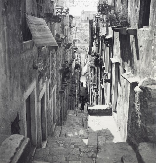 Narrow street in Dubrovnik, Croatia, Yugoslavia, 1939. Artist: Unknown
