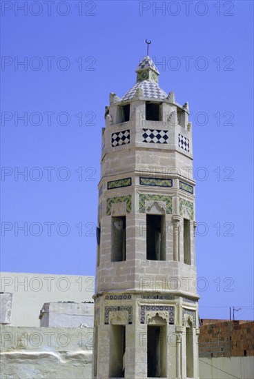 Minaret, Zakkak Madresa, Sousse, Tunisia.