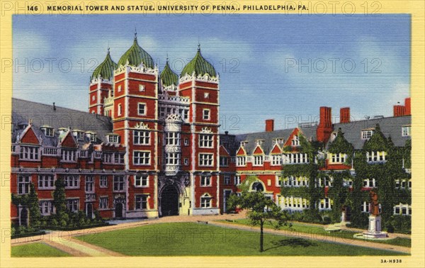 Memorial Tower, University of Pennsylvania, Philadelphia, USA, 1933. Artist: Unknown