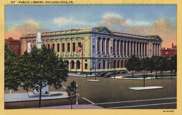 Public Library, Philadelphia, Pennsylvania, USA, 1936. Artist: Unknown