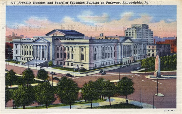 Franklin Institute and Board of Education Building, Philadelphia, Pennsylvania, USA, 1937. Artist: Unknown