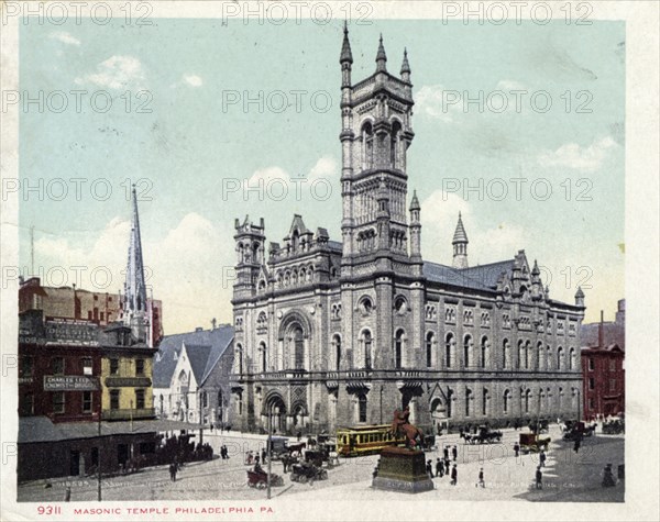 Masonic Temple, Philadelphia, Pennsylvania, USA, 1905. Artist: Unknown