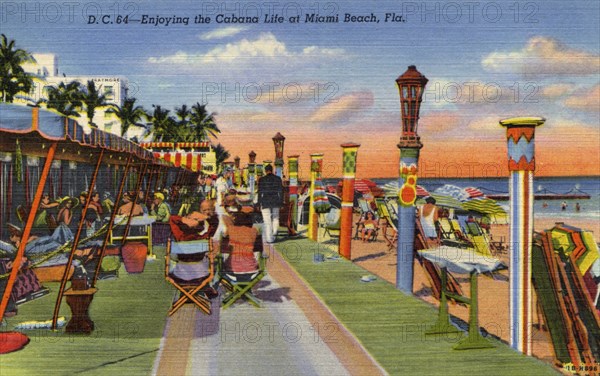 'Enjoying the Cabana Life at Miami Beach, Florida', USA, 1941. Artist: Unknown
