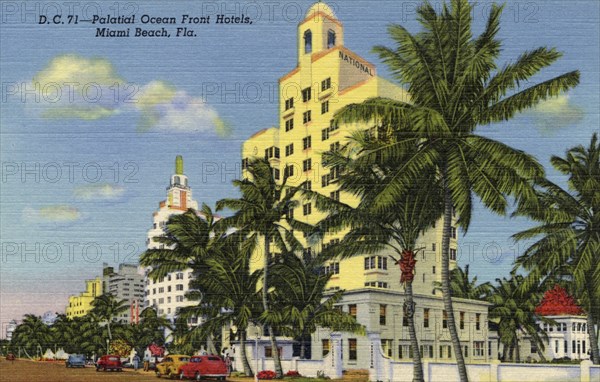 Ocean front hotels, Miami Beach, Florida, USA, 1941. Artist: Unknown