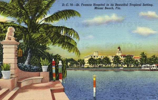 'St Francis Hospital in its Beautiful Tropical Setting, Miami Beach, Florida', USA, 1941. Artist: Unknown