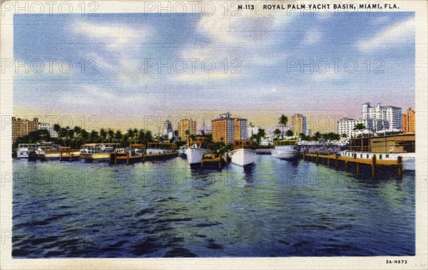 Royal Palm Yacht Basin, Miami, Florida, USA, 1933. Artist: Unknown