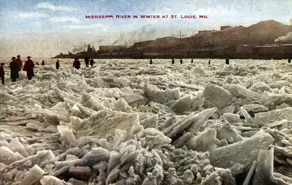 Mississippi River in winter, St Louis, Missouri, USA, 1908. Artist: Unknown