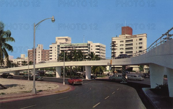Modern overpass at 61st Street, Miami Beach, Florida, USA, 1954. Artist: Unknown